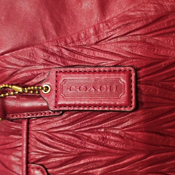 Coach Madison Burgundy Gathered Leather Satchel Bag W/Crossbody Strap NWOT - Picture 15 of 15